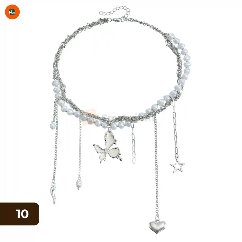 Adjustable zircon tassel necklace