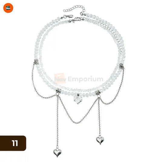 Double layered heart necklace