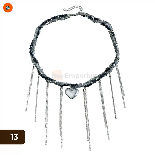 Romantic silver tassel necklace