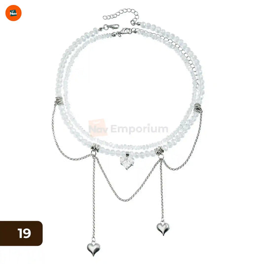 Adjustable zircon tassel necklace