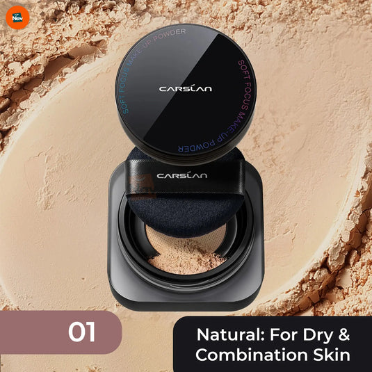 Matte setting powder with puff