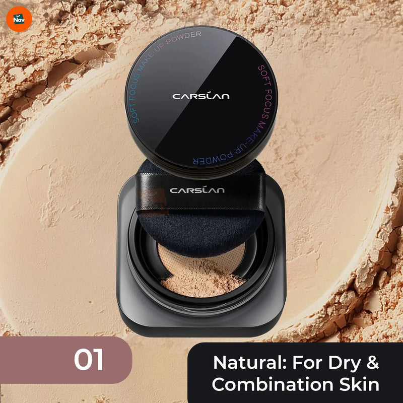 Matte setting powder with puff