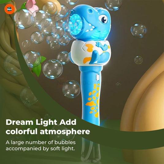 Dino Blast LED Bubble Gun releasing bubbles.