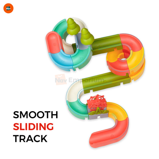 Toddler building bath slide