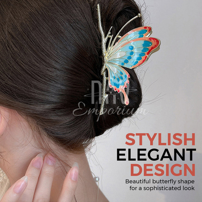 Pink butterfly hair accessory