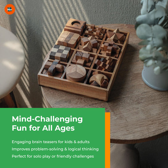 Wooden Puzzle Pieces Arrangement