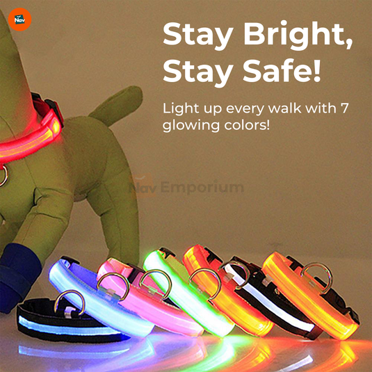 7-color light-up dog collar