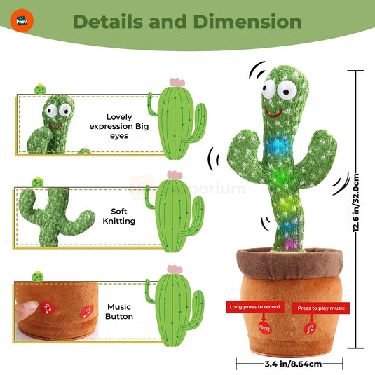 Adjustable Volume Plush Cactus Toy