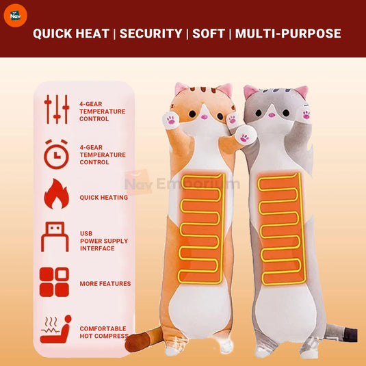 Infographic cat heating pad with key features