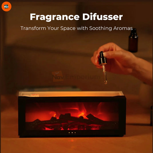 Flame diffuser lifestyle shot in cozy bedroom