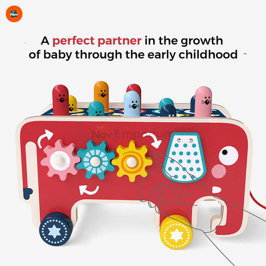 Close-up of Wooden Hamster Toy Features