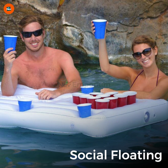 Quick setup inflatable beer pong table