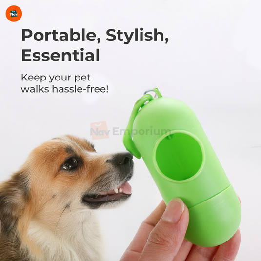 Leash-attached poop bag holder
