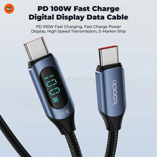 USB-C cable with LED display