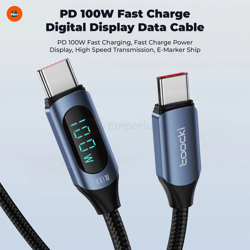 USB-C cable with LED display