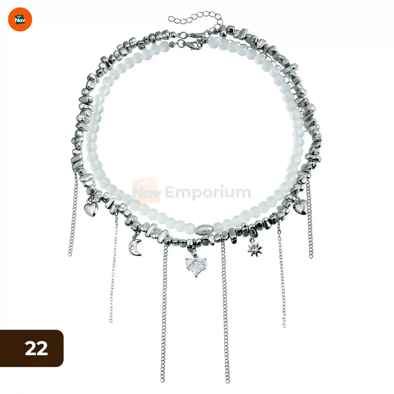 Double layered heart necklace