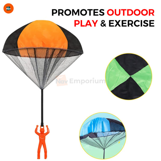 Group of kids participating in parachute games