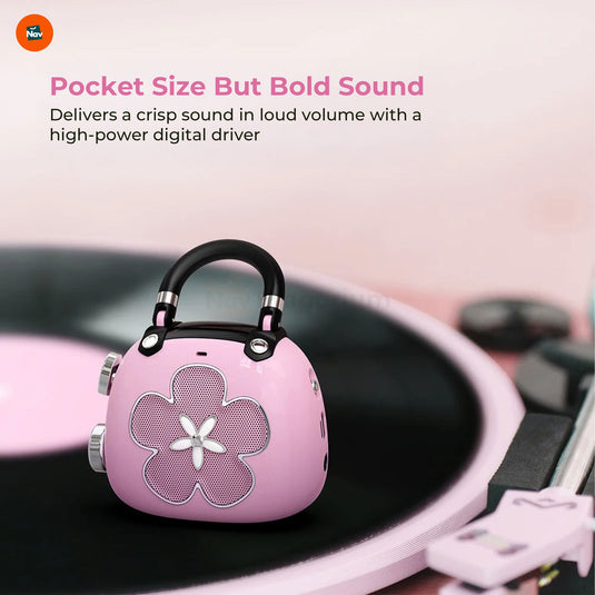 Portable Bluetooth speaker in stylish retro design