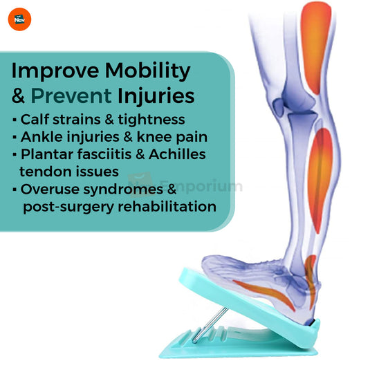 Benefit image showing foot stretching board improving flexibility