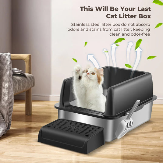 Easy-clean cat litter box