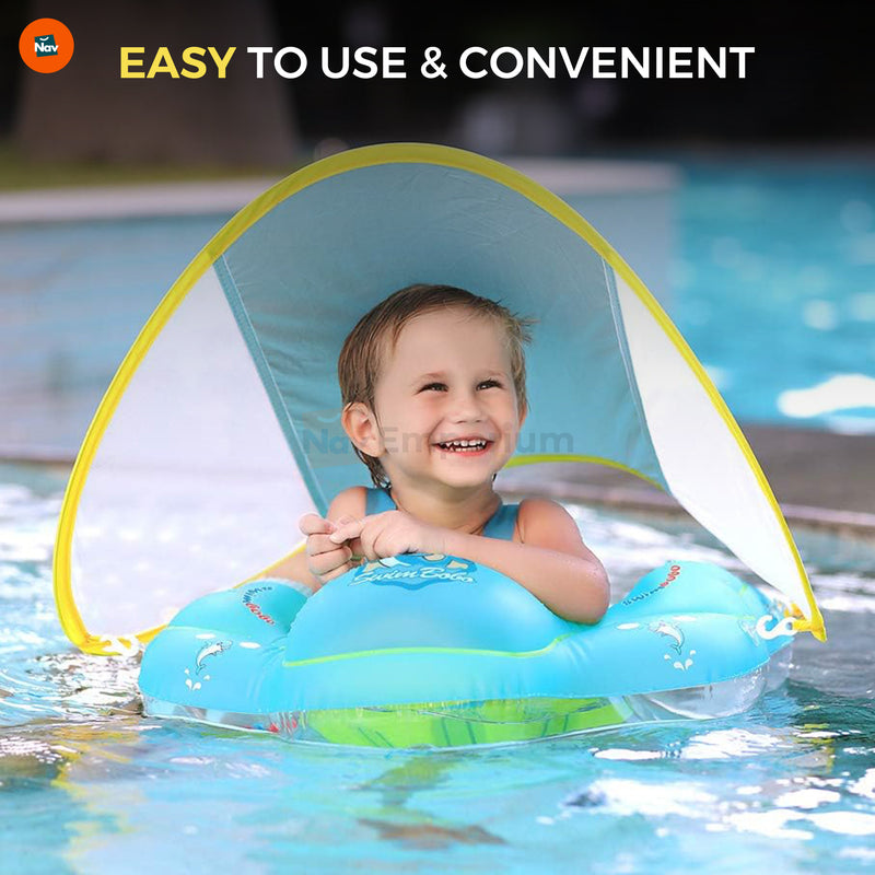 Adjustable straps on toddler swim float