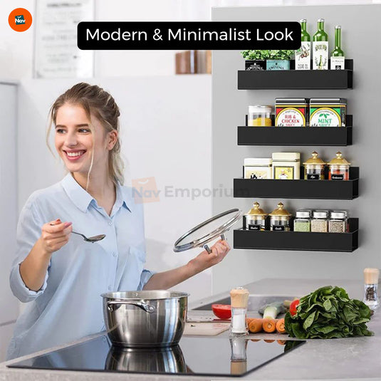 Kitchen rack with utensils.