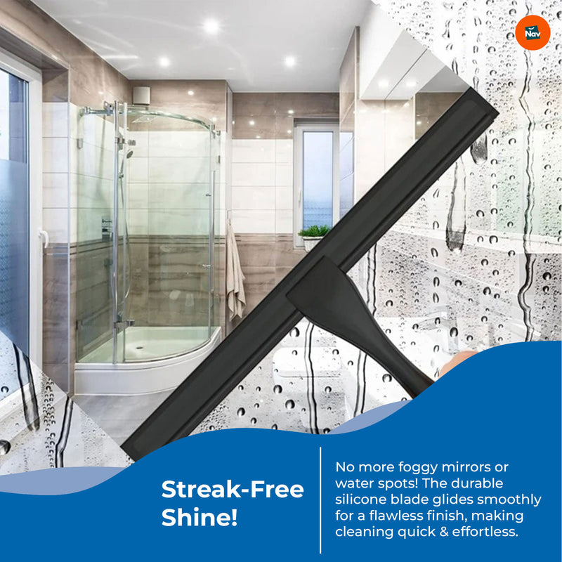 Shower squeegee eliminating water stains