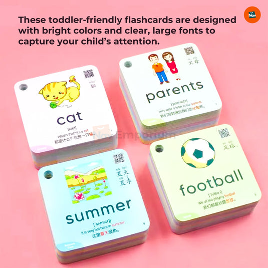 Colorful alphabet flashcards for toddlers