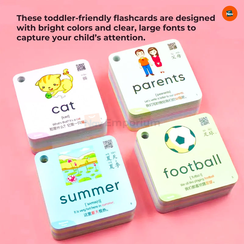 Colorful alphabet flashcards for toddlers