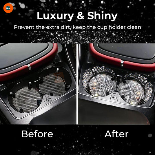 Rhinestone auto cup holder decor