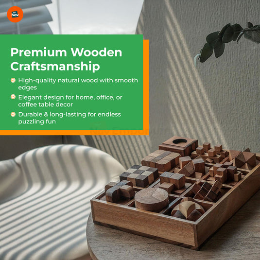 Wooden Puzzle Pieces Arrangement 2