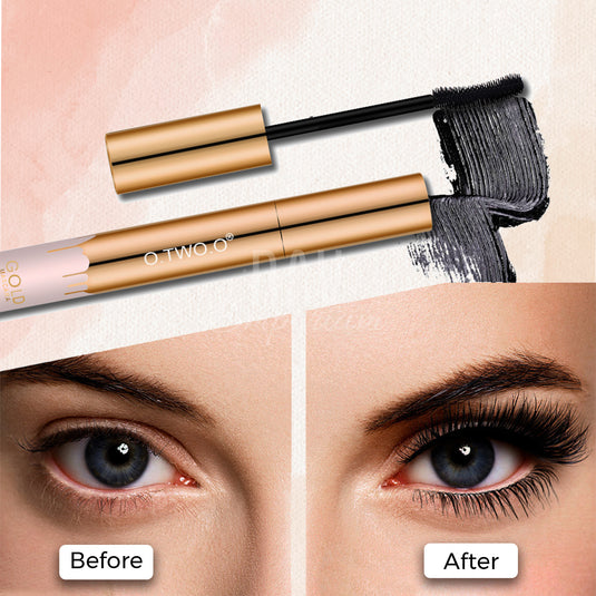 Before and after mascara application