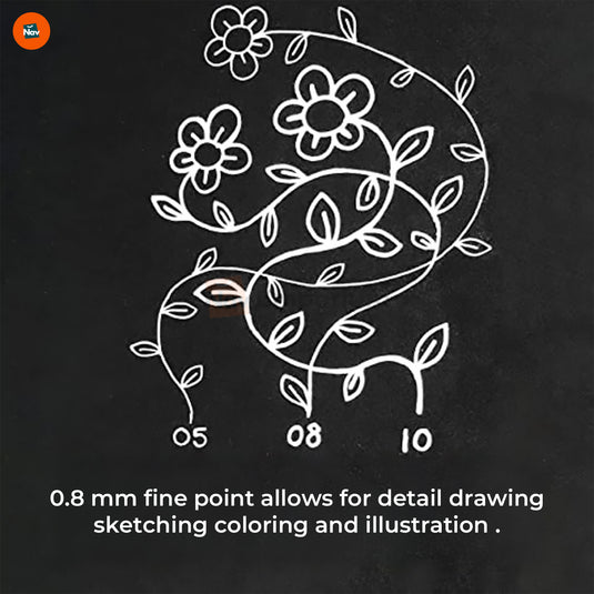 White Gel Pen for Dark Paper Art