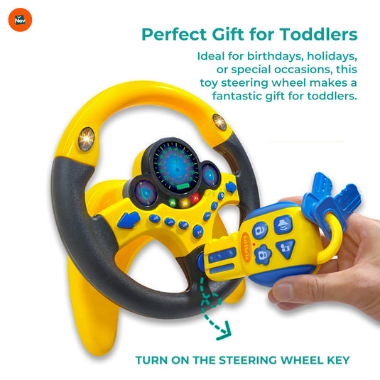 Child Holding FunDrive Steering Wheel