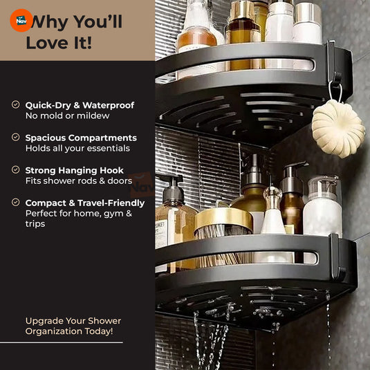 Compact shower caddy ideal for travel