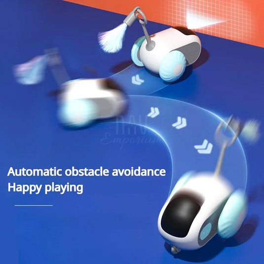 Cat playing with smart toy