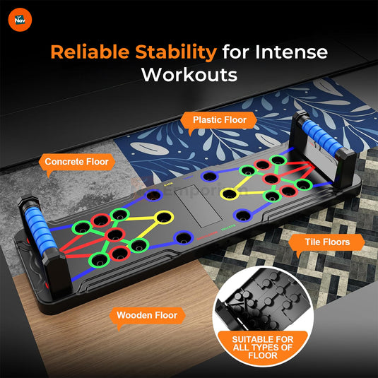 Lifestyle image showing portable push up board