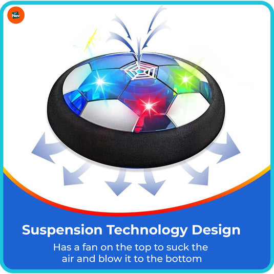 Hover soccer ball with foam bumper