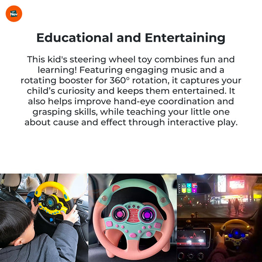 Child Holding FunDrive Steering Wheel