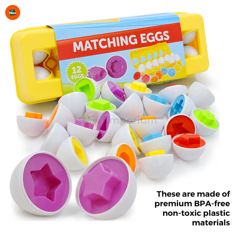 Child matching shapes and colors with educational toy