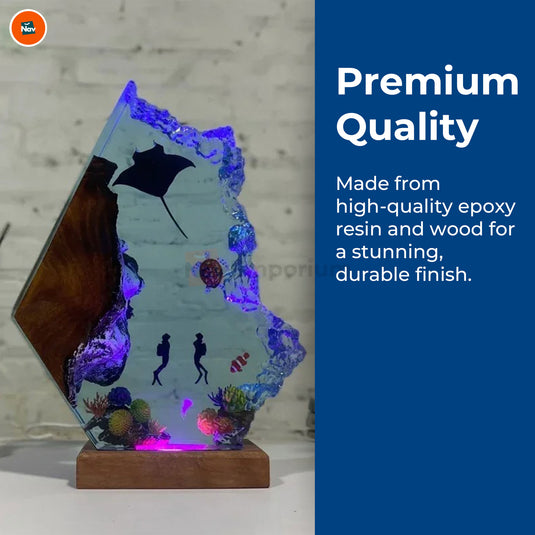 Underwater scene table lamp