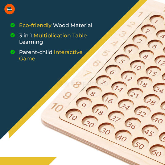 Child playing with wooden math board