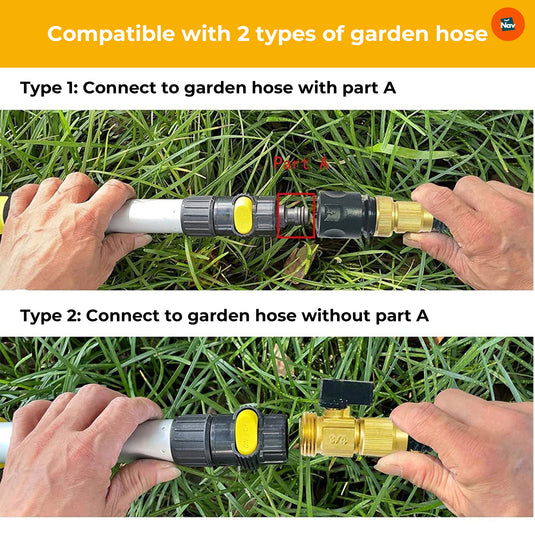 Extendable handle car brush