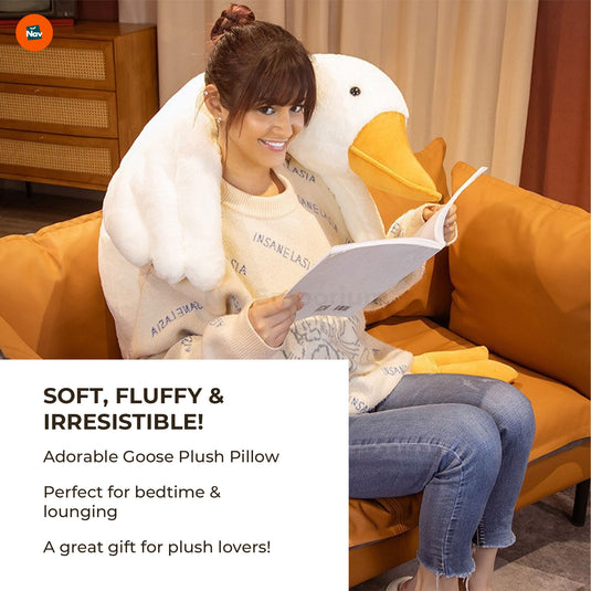 Various sizes of white goose plush pillow