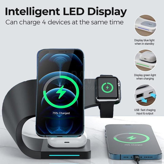 4-in-1 Magnetic Wireless Charger - Fast, Versatile Charging Solution