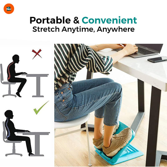 Lifestyle image of calf stretcher slant board at home