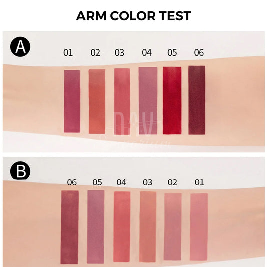 Bold red matte lipstick