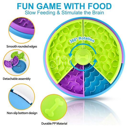 3-layer rotating dog bowl