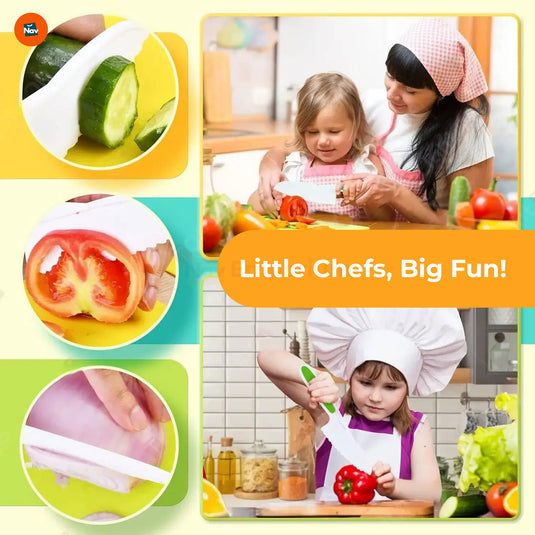 Child with apron and chef hat