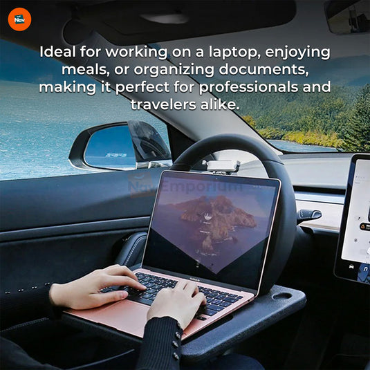 Car laptop tray attachment